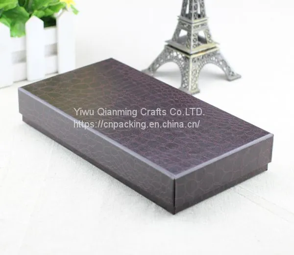 Leather Print Short Style Purse Zero Wallet Box Special Paper Cover Box Gifts Paper Package Hard Box photo-2