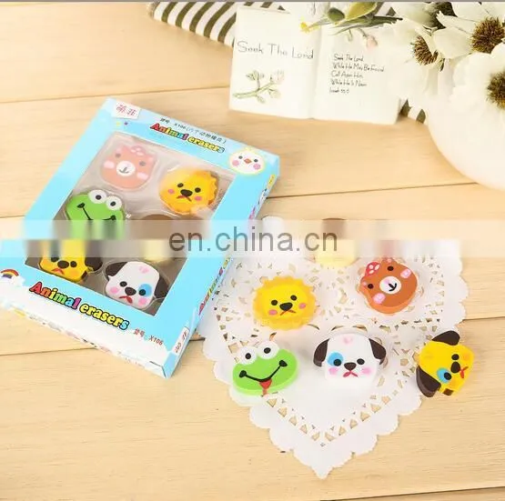 6pcs Animal Design Eraser Set Colorful Cartoon Eraser Set Cartoon Nativity Eraser photo-3
