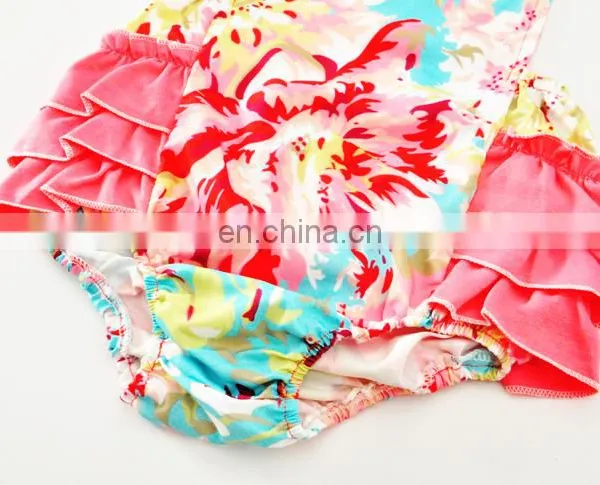 Boutique Infant Girl Flower Bodysuit Cute Floral Newborn Baby Ruffle Romper photo-4