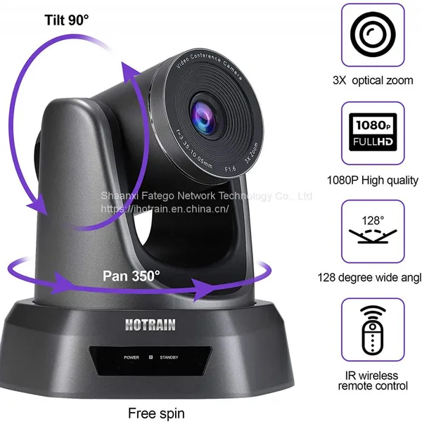 Hotrain FXN3X 3X Zoom USB 1/2.7” 2.1MP Full HD Color Video Conference Camera for Live Streaming, Online Education, Meeting photo-3
