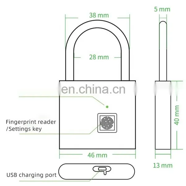 Fingerprint Lock Keyless Waterproof Anti-Theft Smart Lock Fingerprint Padlock Zinc Alloy Intelligent Safety Electronic DoorLock photo-4