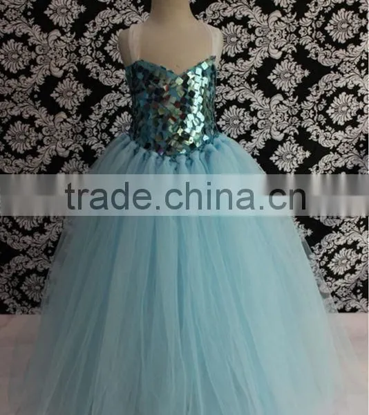 Kids Girls Elsa Dress In Frozen With Sequin Backless Dress