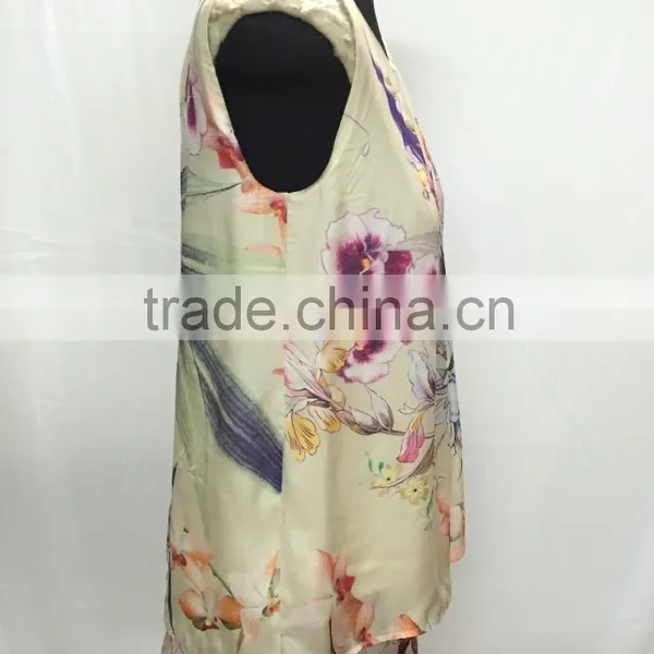 2016 New Summer Silk Printed Ladies Sexy Vest photo-3