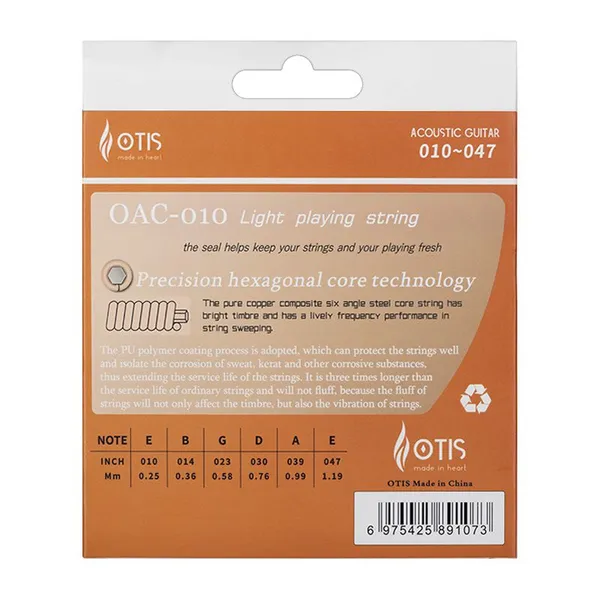 China Factory Phosphor Bronze Coated Acoustic Guitar Strings Set OAC-010 photo-2