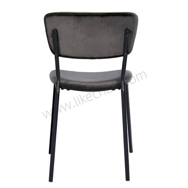 Modern Velvet Metal Legs Apartment Entry Dining Chair With Household Backrest for Home Office and Home Bar photo-5