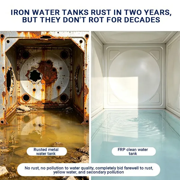 Large Capacity GRP Fiberglass Water Tank Leak Proof Rectangular Water Storage Tank for Industrial Factory