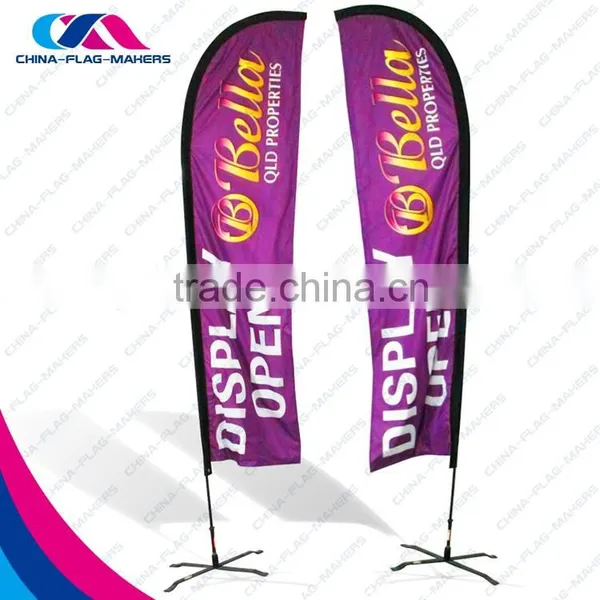 Hot Sale Outdoor Display Feather Flag With Pole