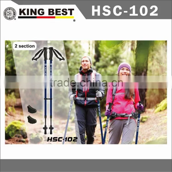 KING BEST 2016 Wholesale Carbon Trekking Pole 2-SECTION Hiking Mountaineering Stick photo-3