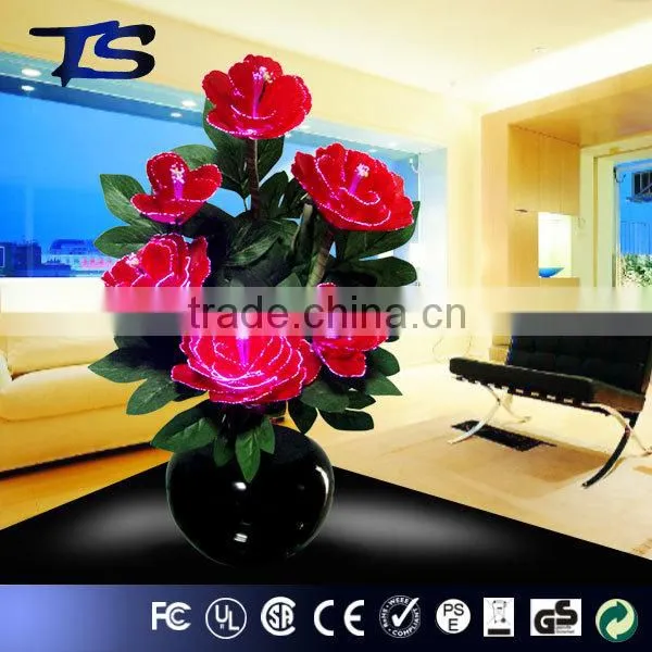 2017 New Design LED Color Change Big Power Fiber Optic Flowers -Red Penoy With Color Change Funtion for Home Decorative photo-2