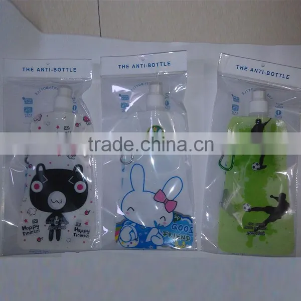 New Design Bpa Free Plastic Foldable Water Drink Bottle Bag With Hook and Gravure Printing,custom Bottle Bag photo-3