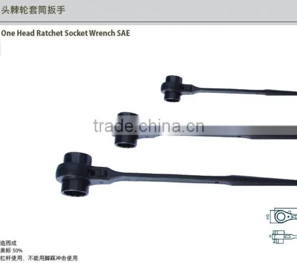 High Quality 40#cr Steel One Head Ratchet Socket Wrench Spanner With DIN Standard and Die Forged photo-2