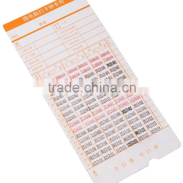 English/Portuguese Time Card For Time Recorder/Factory photo-2