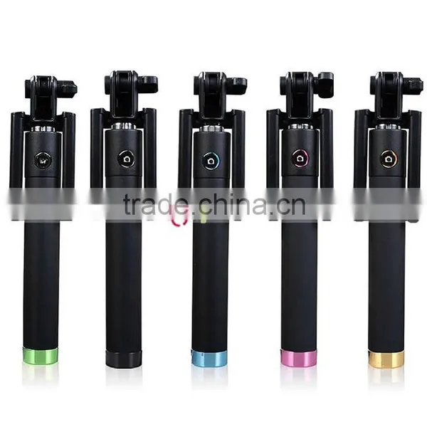 Universal Handheld Extendable Self Monopod Holder Bluetooth Selfie Stick 2016 For Smartphone Black photo-4