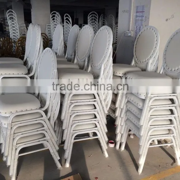 HB-691 Wholesale Round Back Aluminum Hotel Dining Chair Banquet White Price Steel Banquet Chair With Upholstered Cushion Quality Choice photo-5