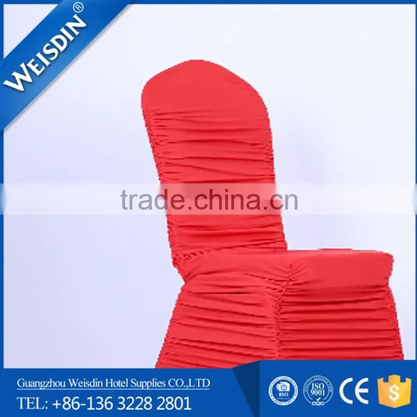 Luxury Wedding Hotel Banquet Cheap Spandex Lycra Ruffled Chair Cover Wholesale China photo-4
