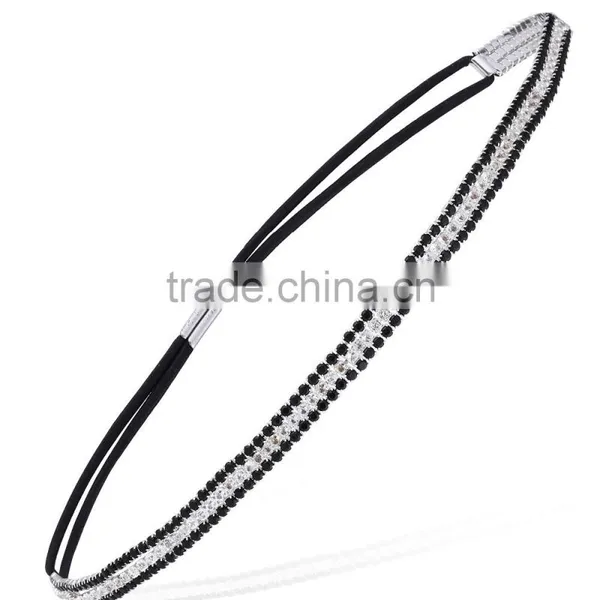Fashion Rhinestone High End Quality Pretty Fashion Embellished Stretch Headband Hairband photo-5