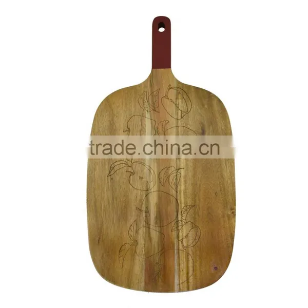 New Design Acacia Cutting Board Choppingboard Pizza Peel Nice Appearances Friut Drawing on Board photo-2