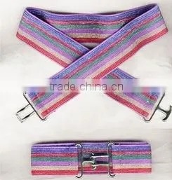 Elastic Striped Belt Elasticated Cinch Belt