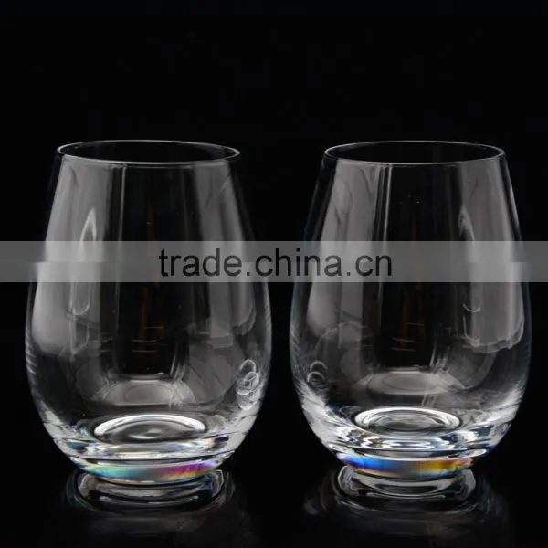 Mouth Blown Stemless Crystal / Soda-lime Wine Glass