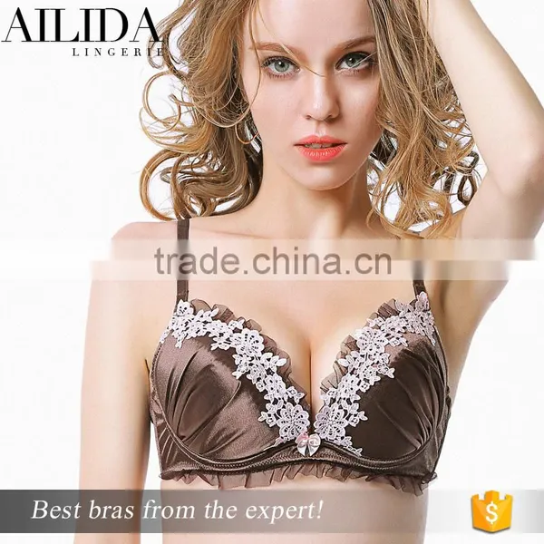 HOT New Style Ladies Appique Pattern Breathable Push Up Bulk Bras