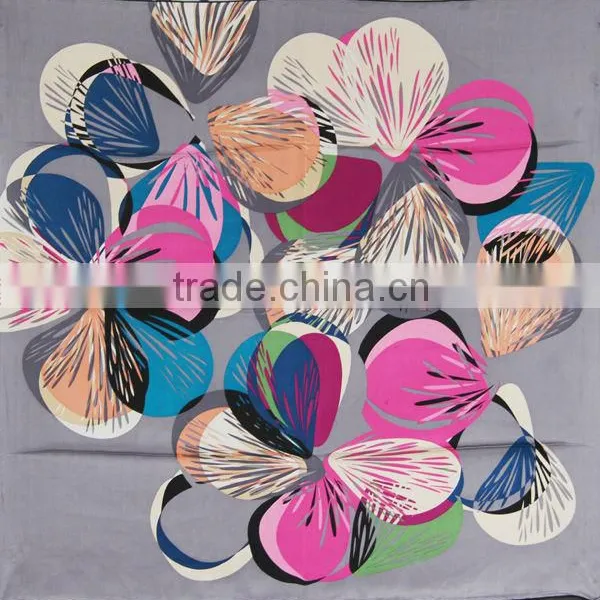 Square Scarf 100%Silk With 6Colors Multiple Printing