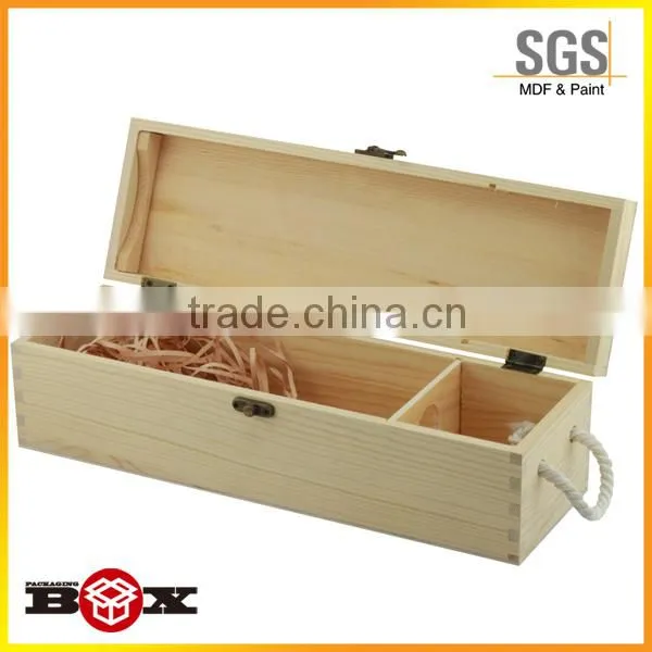 1 Bottle Hinged Oak Wooden Box photo-3