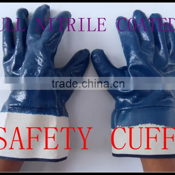 100% COTTON JERSEY LININGD SAFETY CUFF NITRILE GLOVE