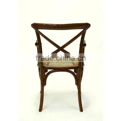 Leisure Foot Metal Bar Stool Antique Wood High Back Dining Chair photo-5