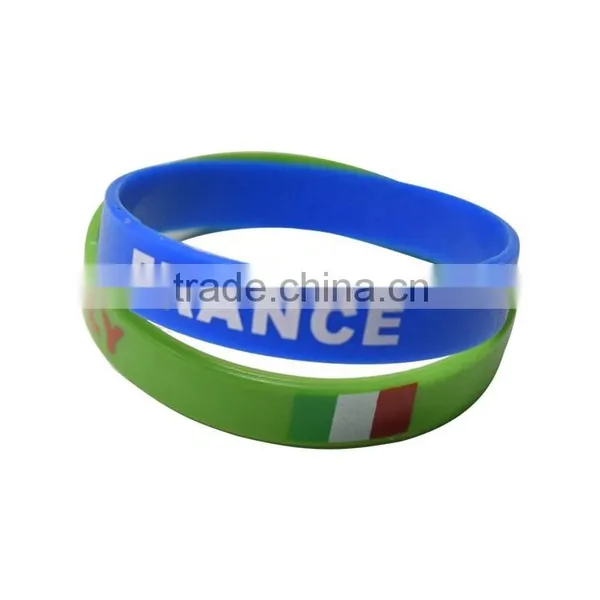 2016 UEFA European Championship Flag Silicone Wristband Wholesale, UEFA Euro 2016 Silicone Wristband