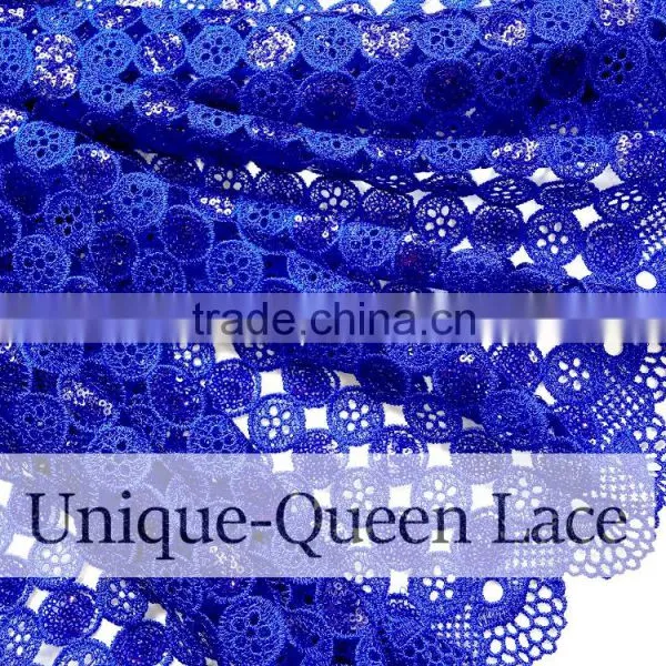 2016 High Quality African Guipure Lace Fabric With Stones /african Cord Laces With Sequins/sequins Guipure Lace photo-6