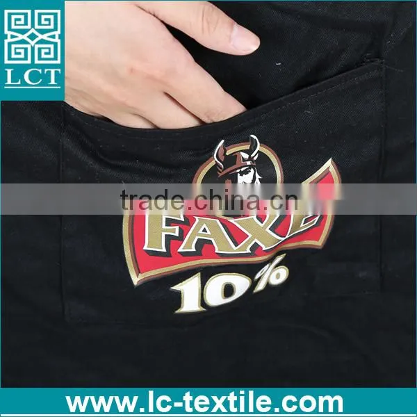Custom Made Kitchen Uniform Women Black Waist Aprons With Pocket photo-4