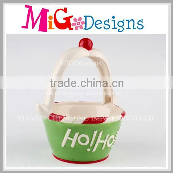 Wholesale Christmas Ceramic Basket Food Safe for Bread Dessert