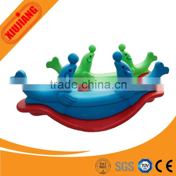 Dolphin Double Seats Plastic Rocking Horse for Kids
