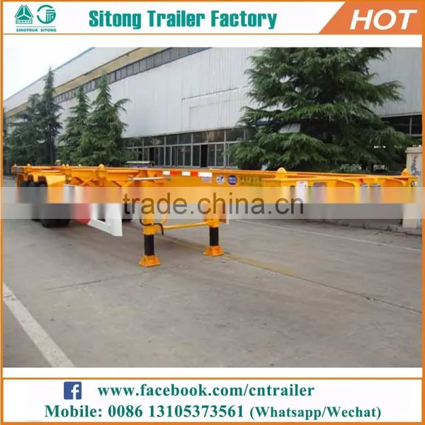 High Quality 20 Feet 40 Feet Container Truck Trailer Tri-axle Used Skel Trailers for Sale photo-3