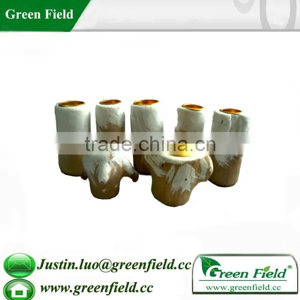 Green Field Rustic Wooden Candle Holder photo-2