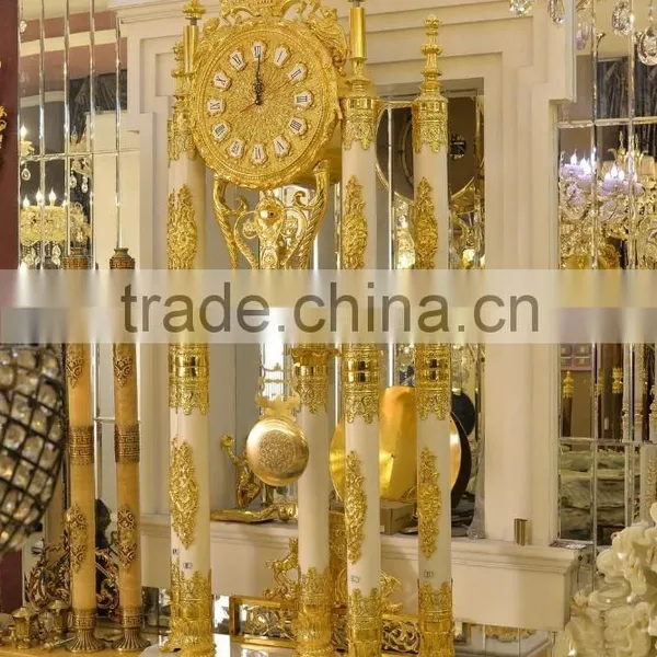 Antique 3 Meters Grandfather Clock, Luxury 24K Gold Copper Standing Clock, Home Decorative Grandfather Clock photo-2
