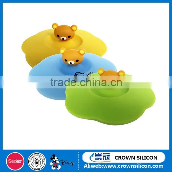 Food Grade Drinking Heat Resistance Panda Silicone Cup Lid photo-5