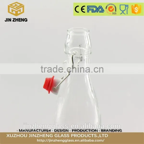1000ml Widely Use Kitchen Bottle Containers Pot Bottle Drinks Juice Serving Glasses Bottle With Metal Clip photo-2