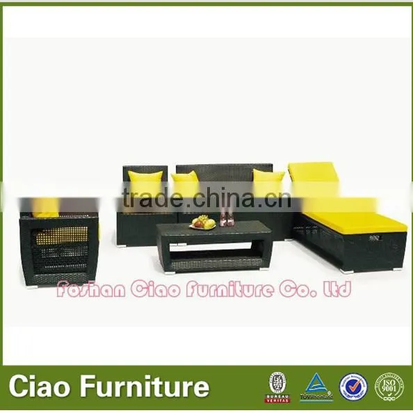 2014 Cheap Hot Sale Outdoor or Living Room Aluminum Rattan Sofa Bed