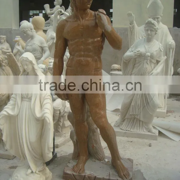 Hand Carved White Marble David Statue photo-3