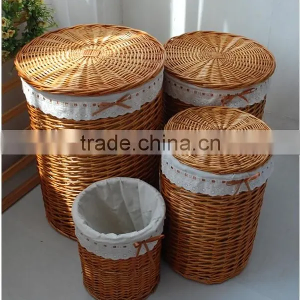 Wicker Material Hand Woven Folding Laundry Basket With Legs photo-4