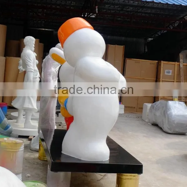 Outdoor Big Snowman With Rabbit Decoration photo-4