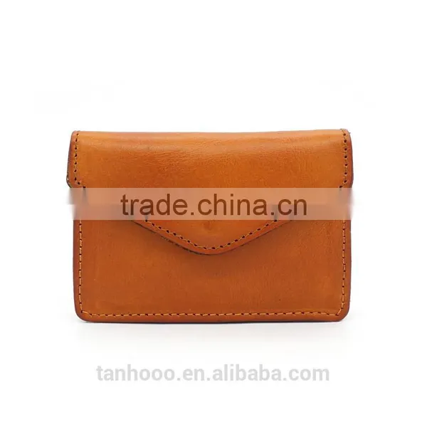 Small Size Custom Personalized Genuine Leather Coin Purse Mini Cash Bag Retro Wallet photo-6