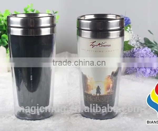 2017 New Magic Stainless Steel Travel Mug With Plastic Outer photo-5
