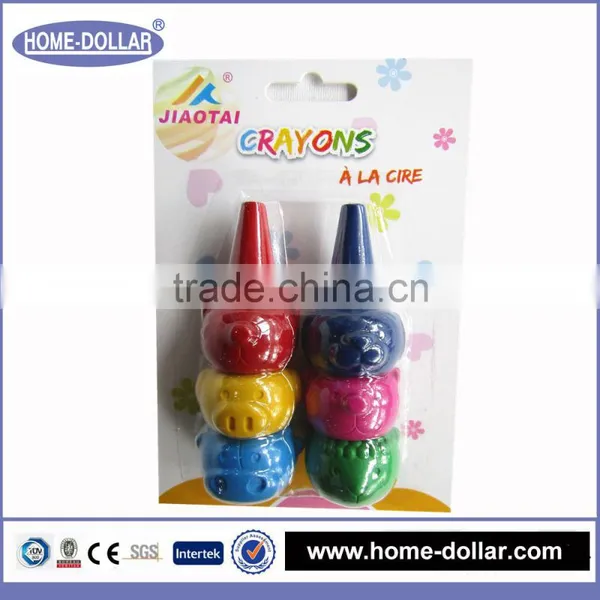 Color Box Nontoxic Creative Crayon Environmental Wax New Funny 6colors Farm Shaped Finger Crayon Set
