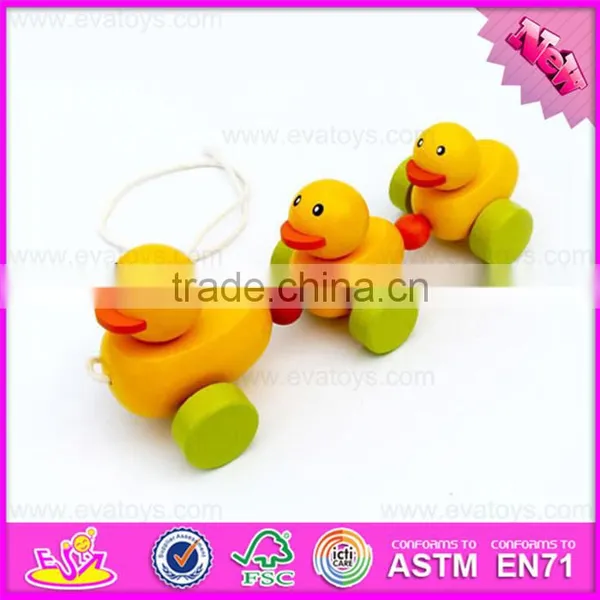 Топ - продаж в 2016 году деревянная игрушка - желтая утка для детей W05B146 photo-5