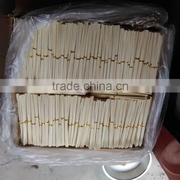 3mm*17.5cm*8pcs/pack Natural Rattan Stick Packaged With Gold Metal Strap for Reed Diffuser