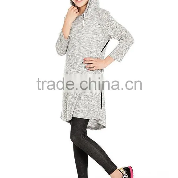 Kids Apparel Wholesale High Quality Custom Plain Blank Sports Spring Girls Long Sleeve Hoodie Dress China Suppliers photo-4