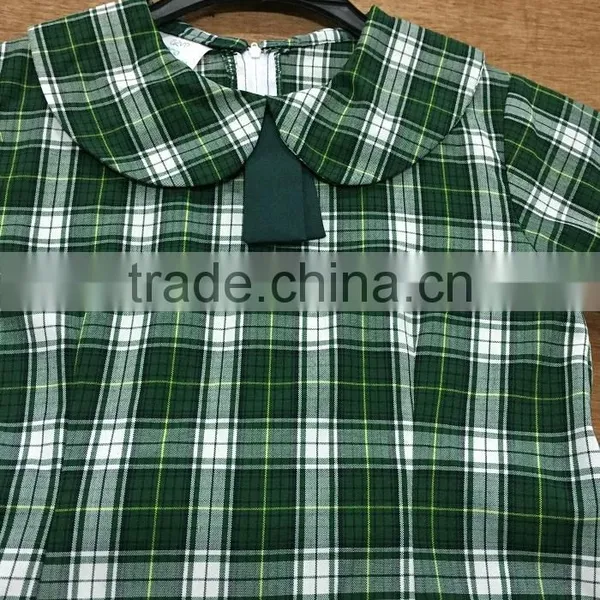 Primary School Uniform Designs Kids Check Fabric School Girls Pinafore photo-4