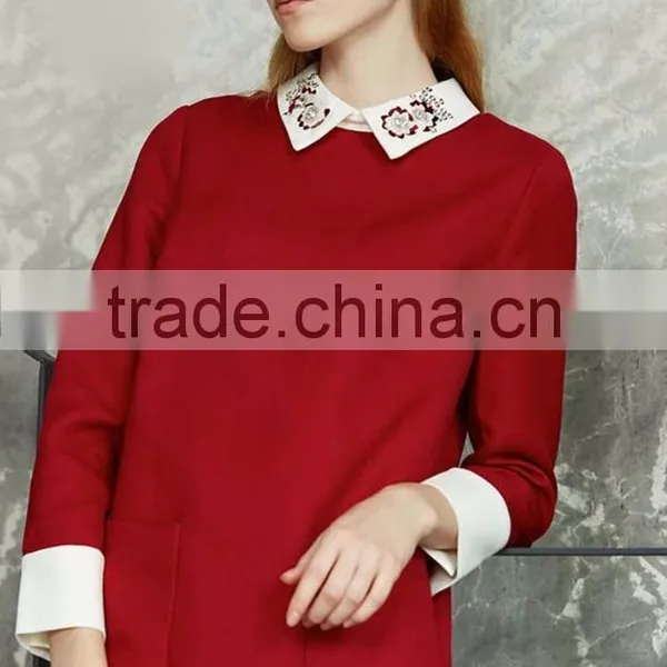 Women Fashion Dresses Winter 2016 Knee Length Dress Patterns photo-5